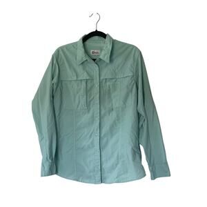 Worldwide Sportsman Bass Pro Shop Fishing Shirt Light Blue Aqua Women's L